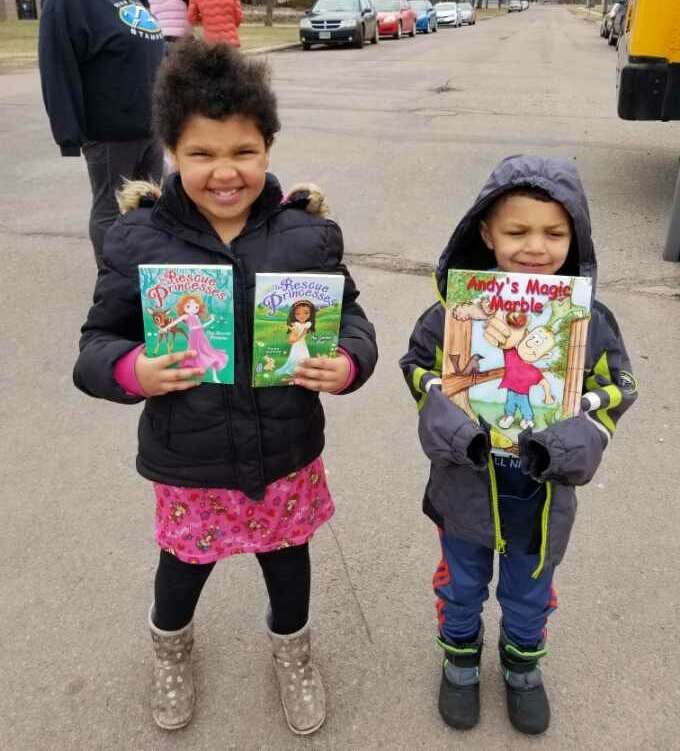 Book giveaway Garfield Elementary Sioux Falls South Dakota