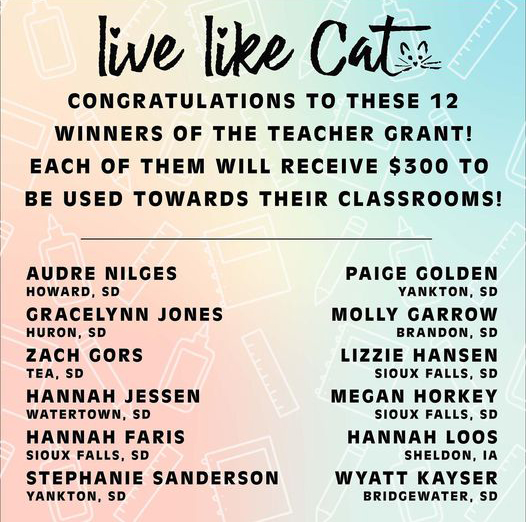 Live Like Cat First Year Teacher Grant 2020 Winners